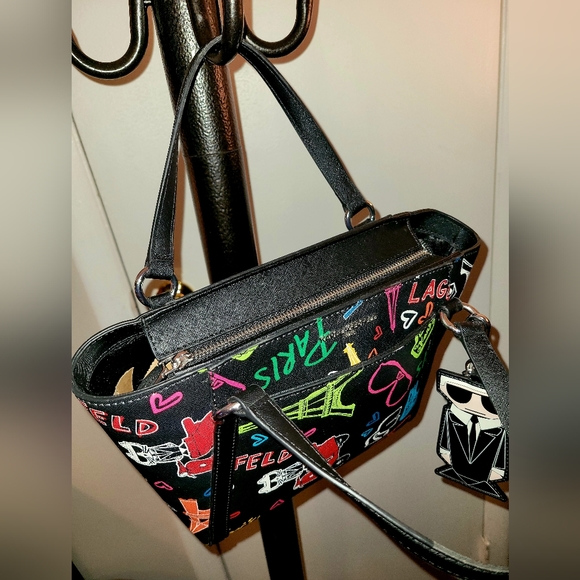 Karl Lagerfeld Adele Paris graffiti satchel - Picture 3 of 10